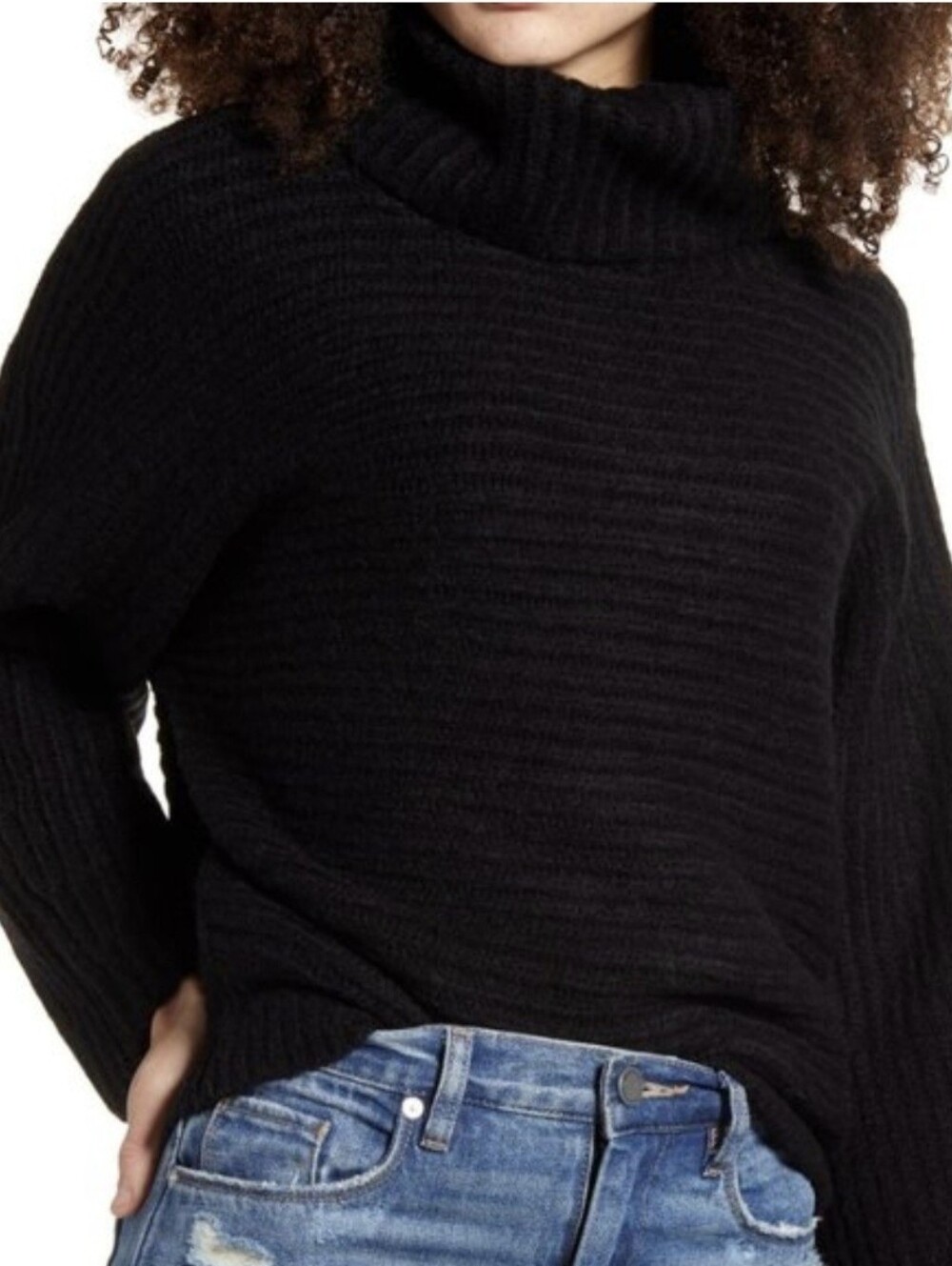 Leith NWT Dolman Black Turtleneck Sweater XS